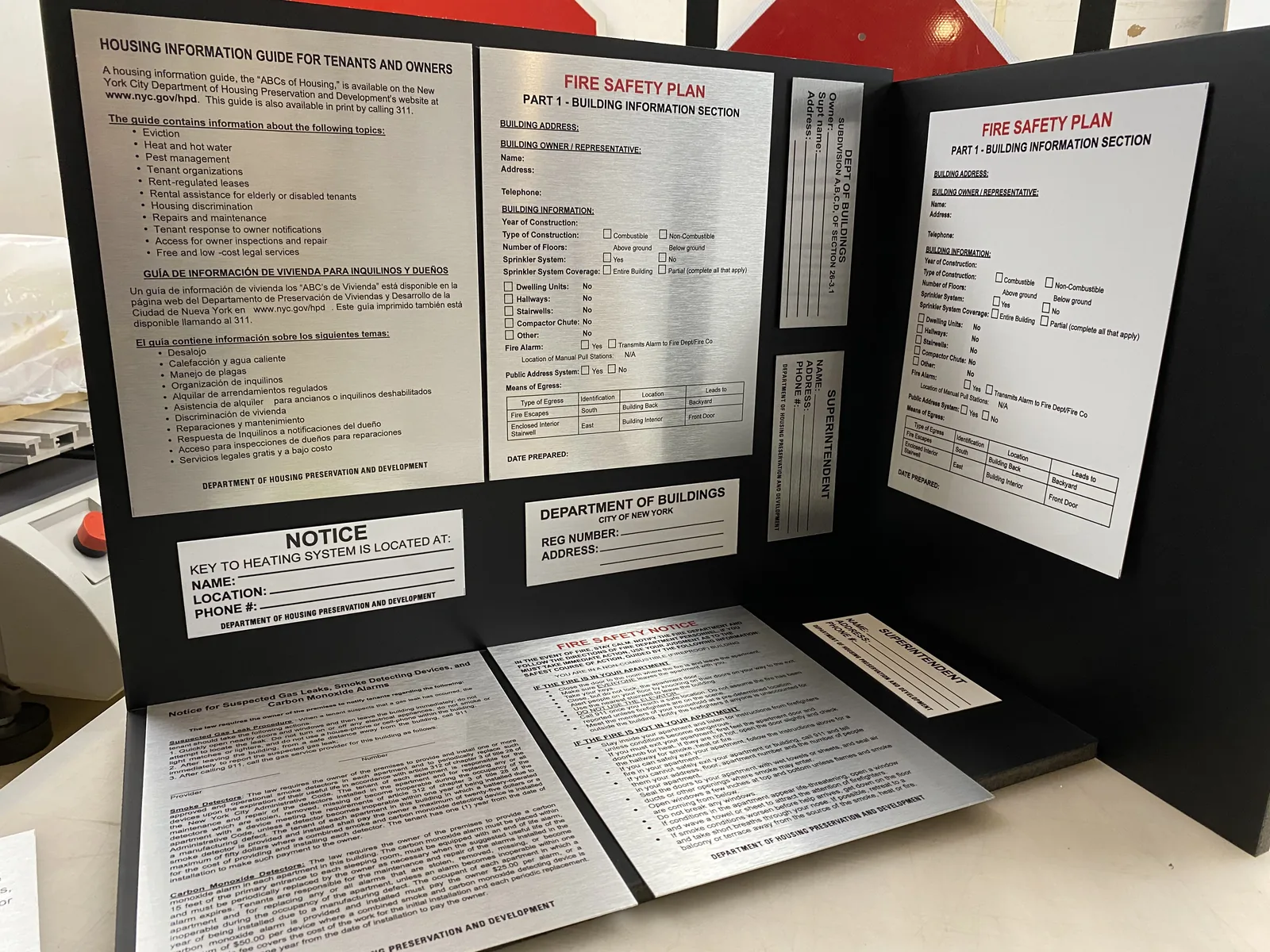 HPD lobby notice board holding all required building notices in one display