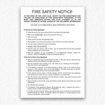 Building Fire Safety Notice