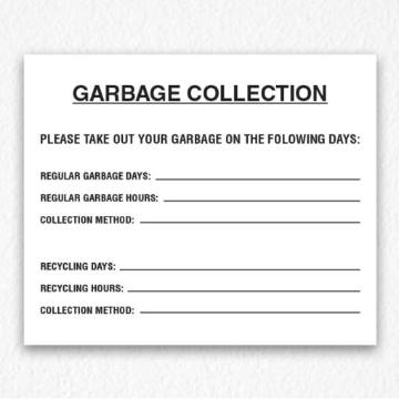 Garbage Collection Sign