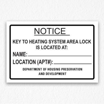 Key to Heating System Notice