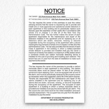 Smoke Detectors and CO Notice